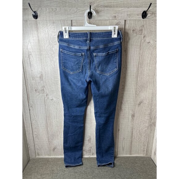 Old Navy Rockstar Extra High-Rise Super Skinny Distressed Jeans Sz 2 Blue Denim - Picture 2 of 9